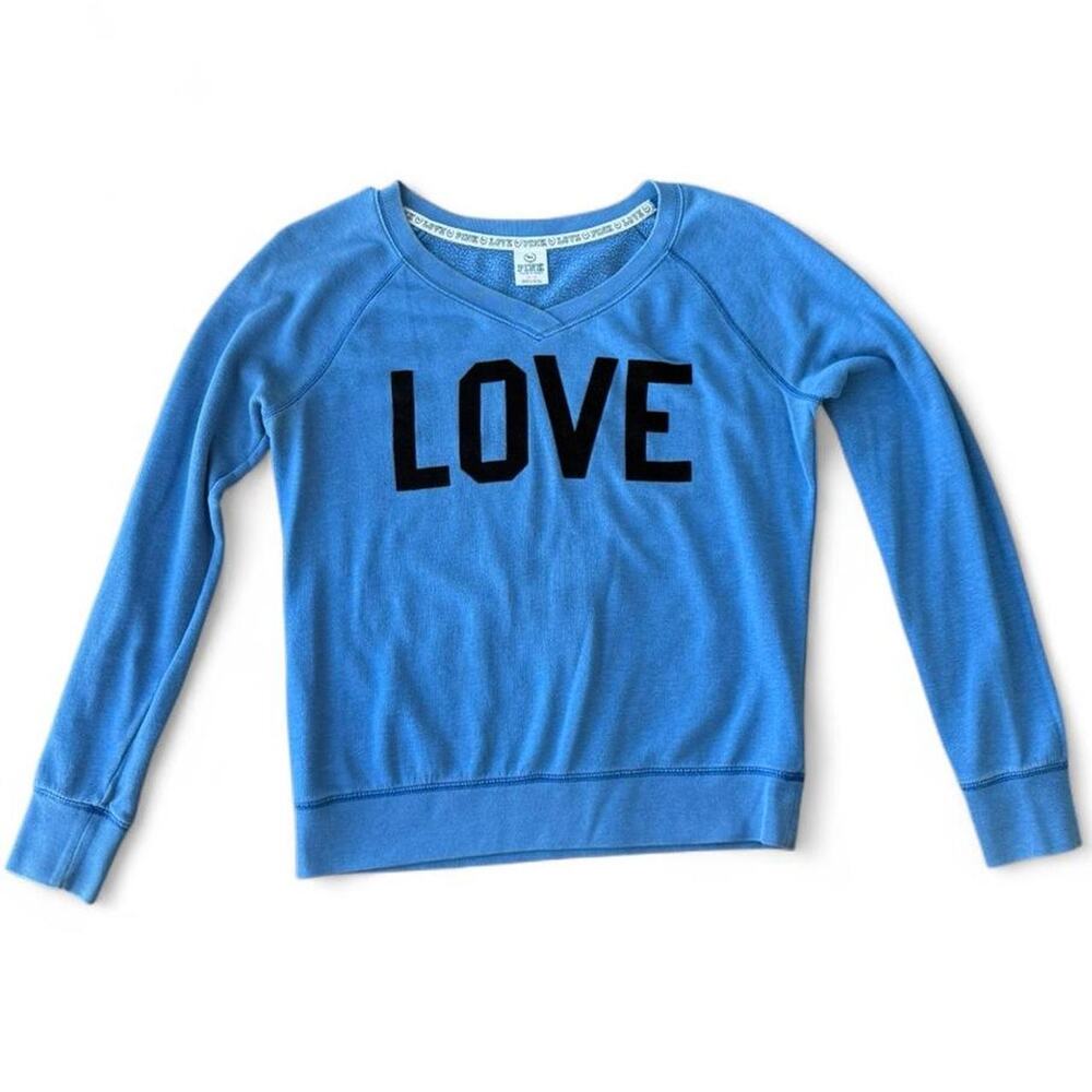 Blue victorias secret pink sweatshirt